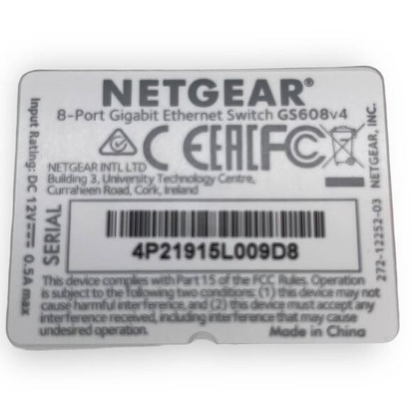 NETGEAR GS608 v4 8-Port Gigabit Ethernet Switch Unmanaged Network Hub + Power - Picture 6 of 6